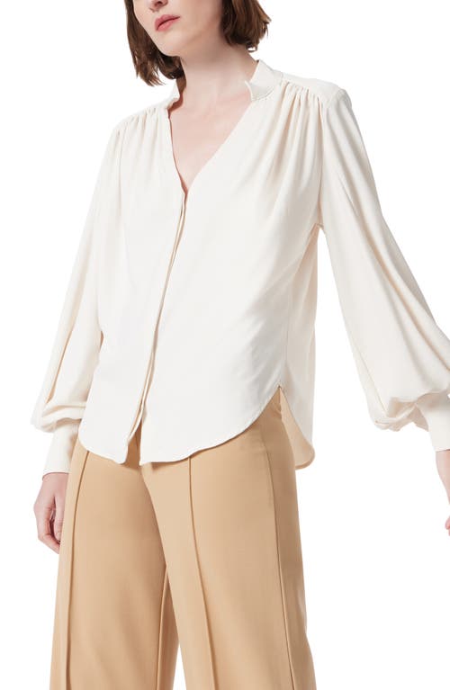 Dee Ocleppo Sandwashed Balloon Sleeve Button-up Shirt In Sea Salt