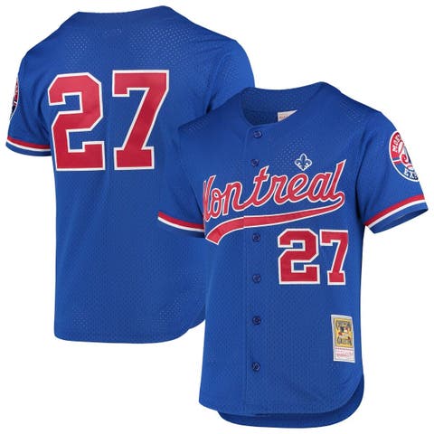 Men's Mitchell & Ness Ryne Sandberg Royal Chicago Cubs Cooperstown Collection Mesh Batting Practice Button-Up Jersey