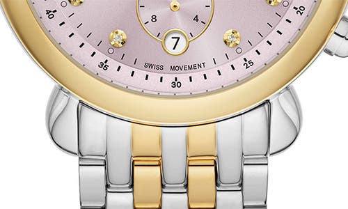 Shop Michele Csx Two-tone Diamond Bracelet Watch, 38mm In 2t Silver/gold