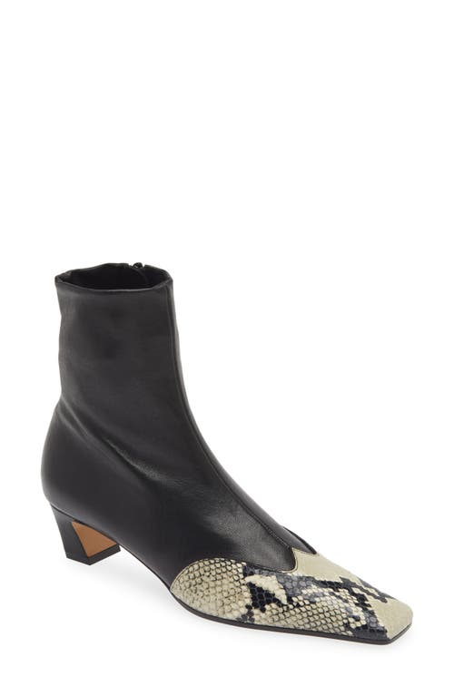 Shop Khaite Dallas Cap Toe Sock Bootie In Black/natural