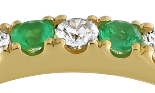 Bony Levy El Mar Diamond Hoop Earrings In 18k Yellow Gold/emerald