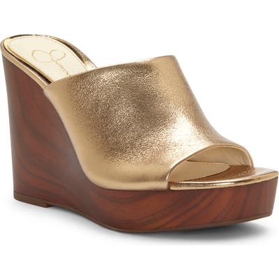 Jessica Simpson Shantelle Wedge Slide Sandal- Metallic
