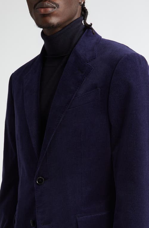 Zegna Cashco Stretch Cotton & Cashmere Corduroy Blazer In Navy