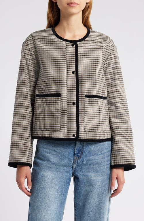 Rails Nota Minicheck Jacket In Ice Taupe Minicheck