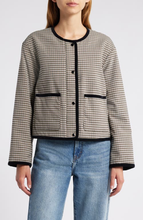 Shop Rails Nota Minicheck Jacket In Ice Taupe Minicheck