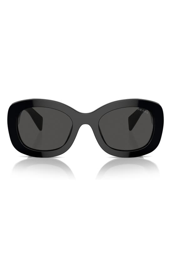 Shop Prada 55mm Oval Sunglasses In Black