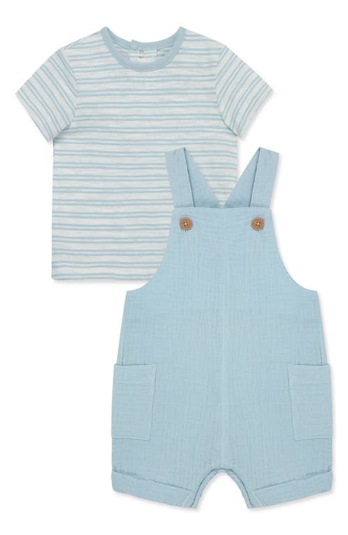 LITTLE ME LITTLE ME STRIPE T-SHIRT & OVERALLS SET 