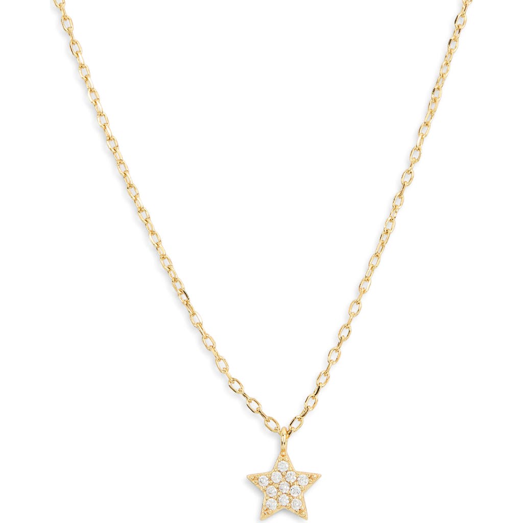 Argento Vivo Sterling Silver Cz Pavé Star Pendant Necklace In Gold