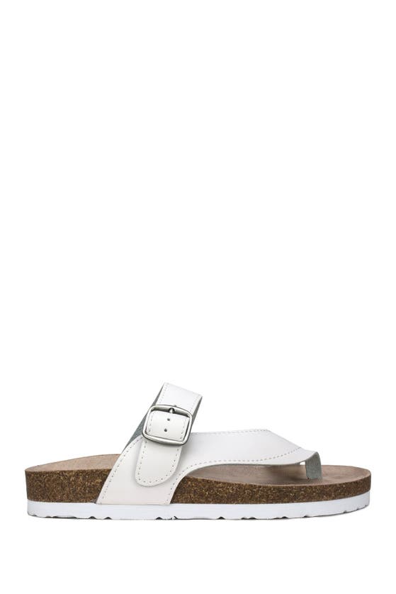 Shop White Mountain Footwear Carly Leather Footbed Sandal In White/leather