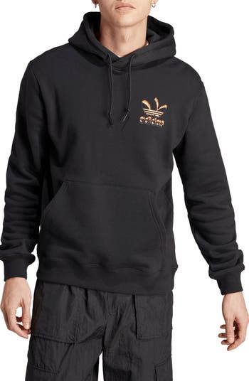 Adidas hoodie trefoil black hot sale