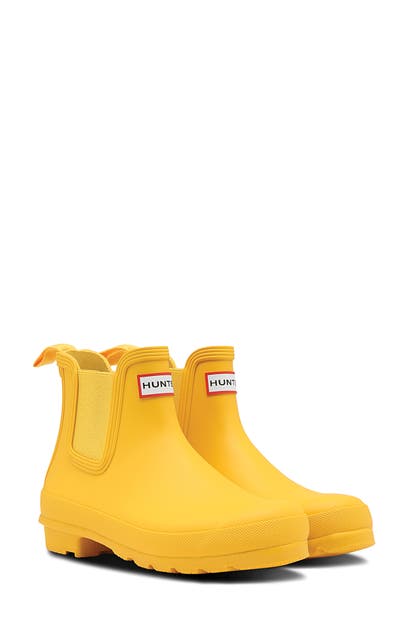 Click to view more detailed imagery on our partner's website Hunter Original Waterproof Chelsea Rain Boot In Yellow