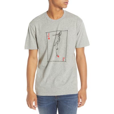 French Connection Slim Fit Monkey Playing Card Graphic T-Shirt, Grey