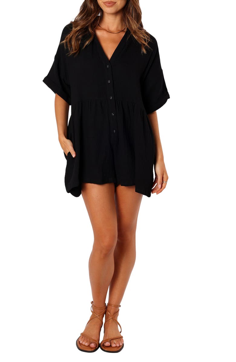 Petal & Pup Winny Crinkle Cotton Romper | Nordstrom