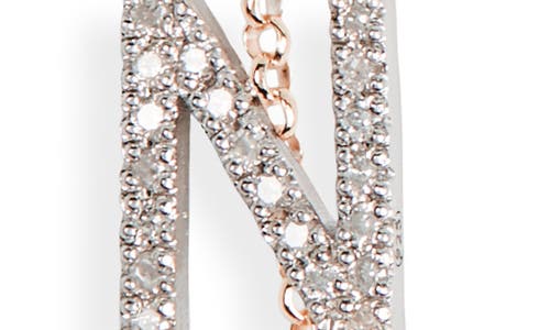 Meshmerise Bezel Diamond Initial Chain Necklace In Rose-n