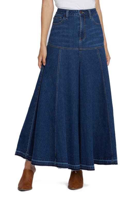 Wash Lab Denim Charlie Pleated Maxi Skirt Blue at Nordstrom,