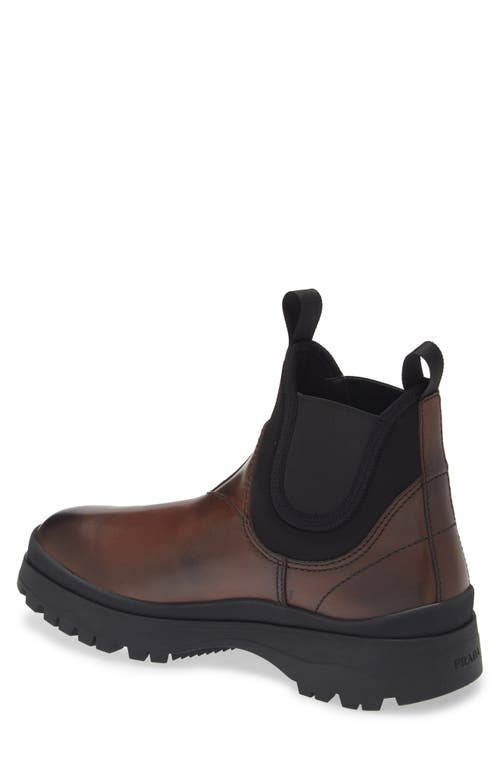 Shop Prada Brixxen Chelsea Boot In Ebano