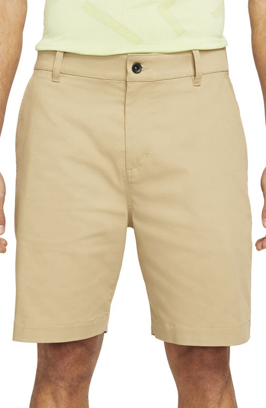 Nike Dri-fit Uv Flat Front Chino Golf Shorts In Parachute Beige