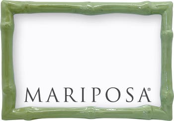 Mariposa - White Leather With Wavy Border 4X6 Frame