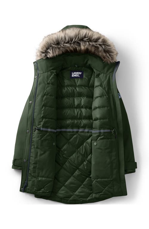 Lands' End Expedition Waterproof Down Winter Parka With Faux Fur Hood In Fresh Evergreen
