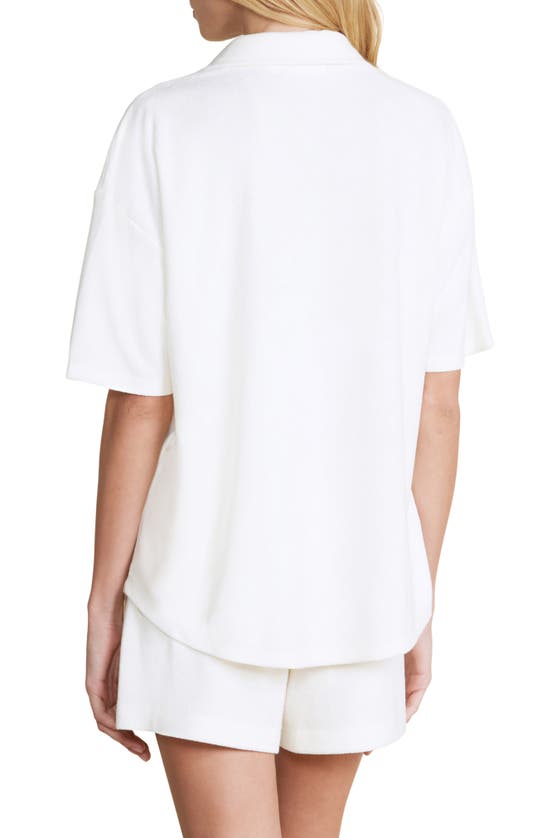 BAREFOOT DREAMS BAREFOOT DREAMS COZY TERRY® SHORT SLEEVE BUTTON-UP SHIRT