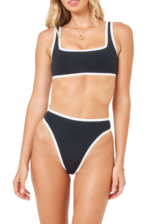 Shop L*space Lspace Ventura Bitsy Bikini Bottoms In Black/cream