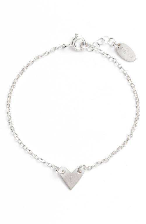 Nashelle Initial Heart Bracelet in Silver-I at Nordstrom