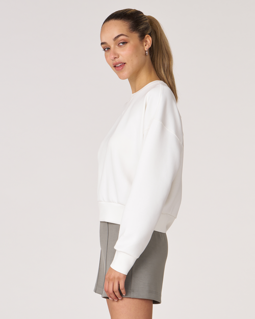 Rebody Active Essential Scuba Crewneck Sweatshirt In White