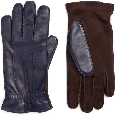 Brunello Cucinelli Leather Gloves, Blue
