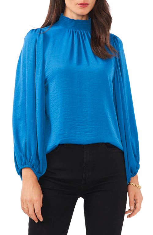 Vince Camuto Mock Neck Long Sleeve Blouse in Lake Breeze