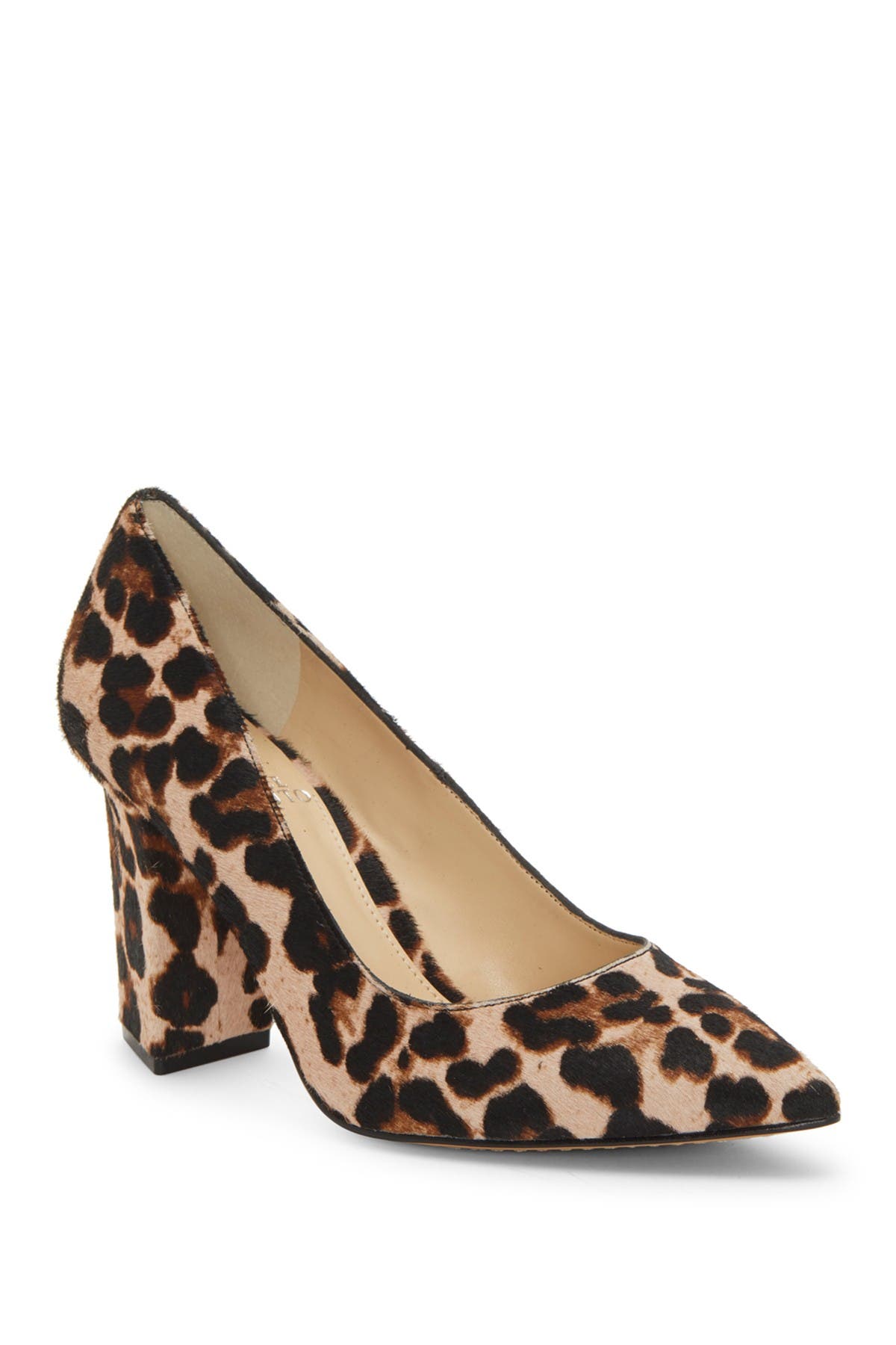 animal print block heel pumps