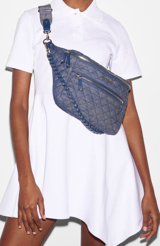 Shop Mz Wallace Crosby Quilted Denim Convertible Sling Bag