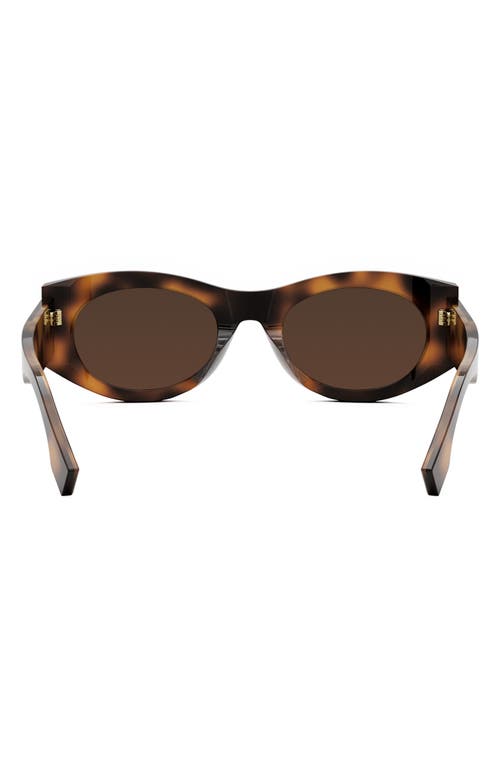 Shop Fendi ' Roma 52mm Oval Sunglasses In Blonde Havana/brown