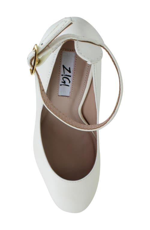 Zigi Nikole Ankle Strap Platform Pump In White Leather