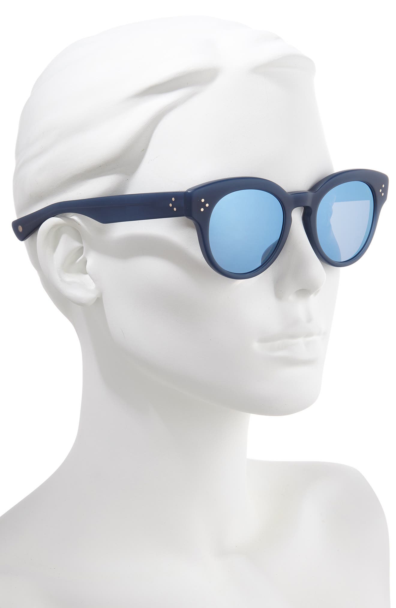  SALT Lorna 50mm Polarized Cat Eye Sunglasses, Alternate, color, MATTE NAVY PEONY