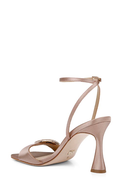 Shop Badgley Mischka Collection Judith Ankle Strap Sandal In Clay Satin