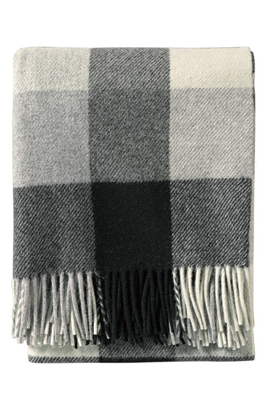 Pendleton Plaid Washable Wool Throw In Black/ Ivory
