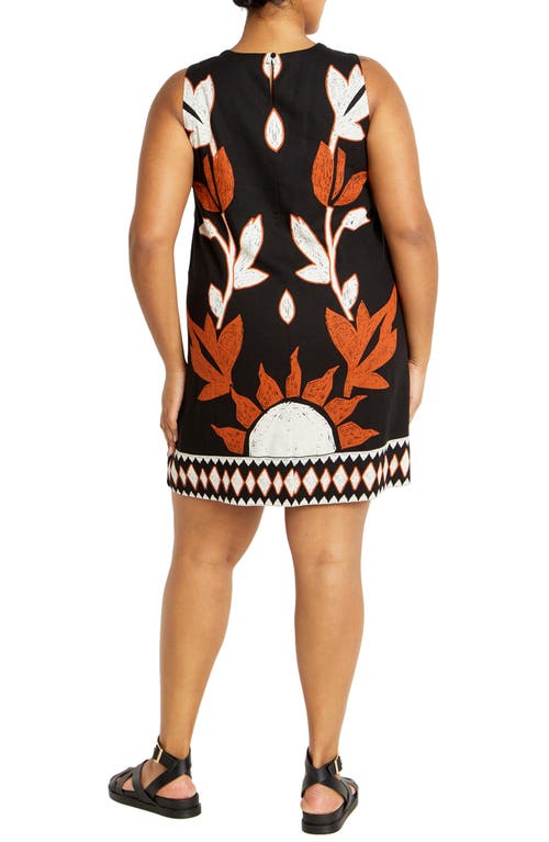 Shop City Chic Nala Botanical Print Sleeveless Shift Dress In Nala Placement