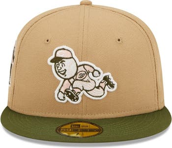 Cincinnati Reds New Era Pink Undervisor 59FIFTY Fitted Hat - Khaki/Olive