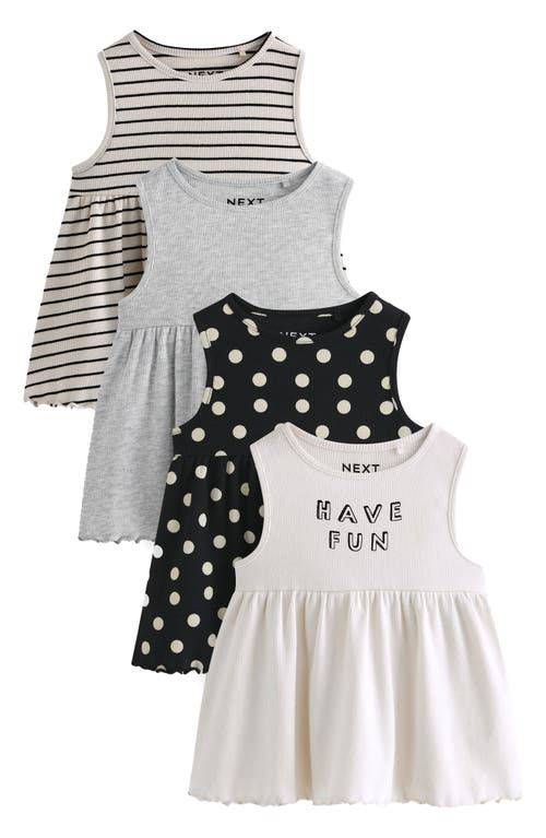 NEXT Kids' 4-Pack Assorted Rib Cotton Tops Grey at Nordstrom,