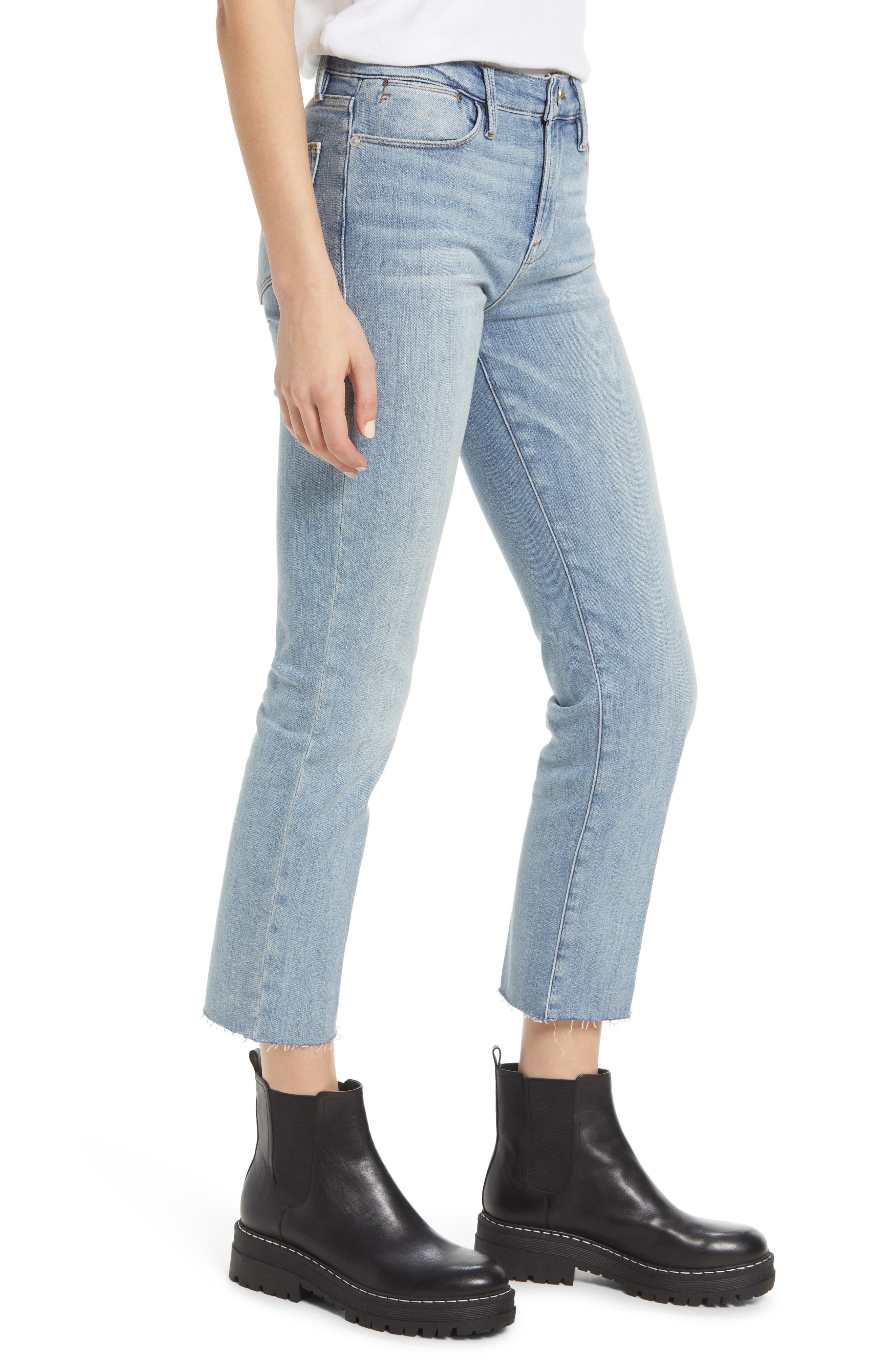 frame raw hem jeans