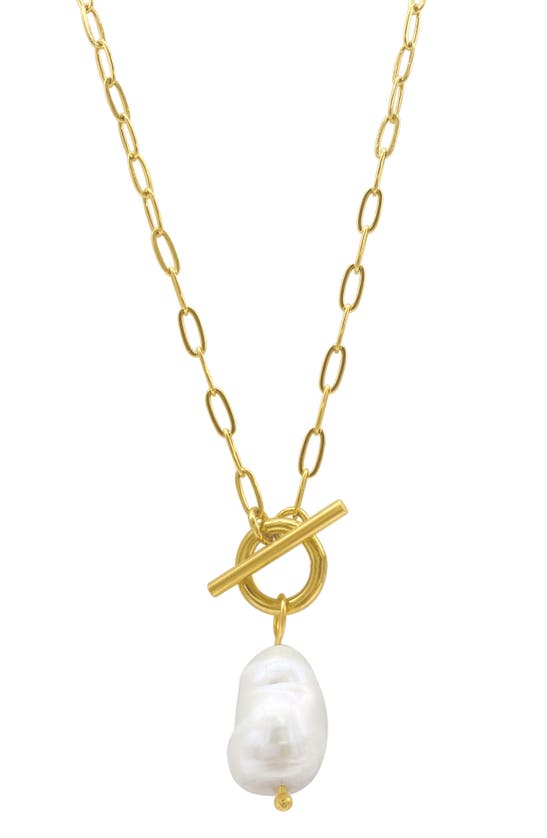 St. Moran Baroque Freshwater Pearl Pendant Necklace In White