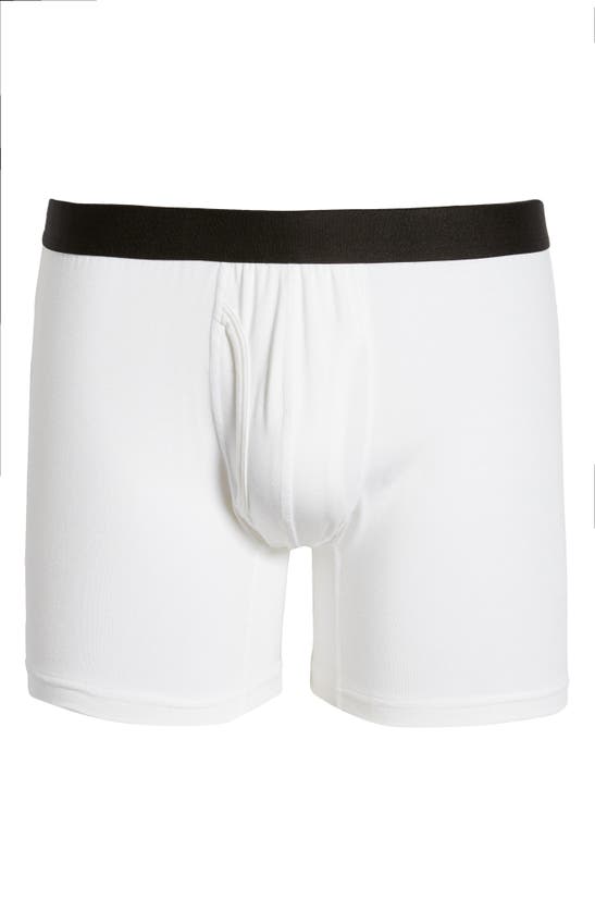 Meundies Stretch Boxer Briefs In White