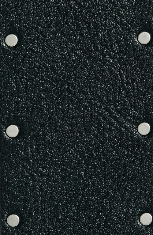 Shop Allsaints Mini Stud Western Leather Belt In Black/antique Nickel