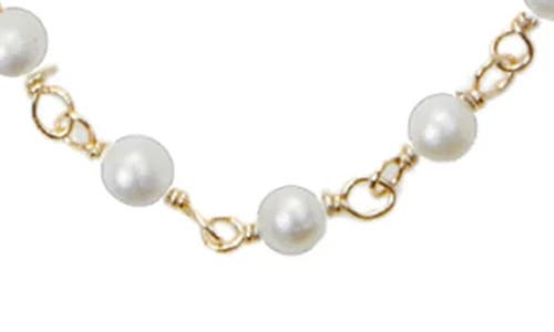 Shop Argento Vivo Sterling Silver Cultured Pearl Charm Necklace In Gold