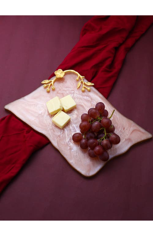 Tiramisu Decorative Resin Serving Board In Pink