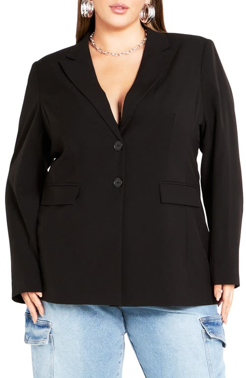 City Chic Jazmin Lace-Up Open Back Jacket in Black at Nordstrom