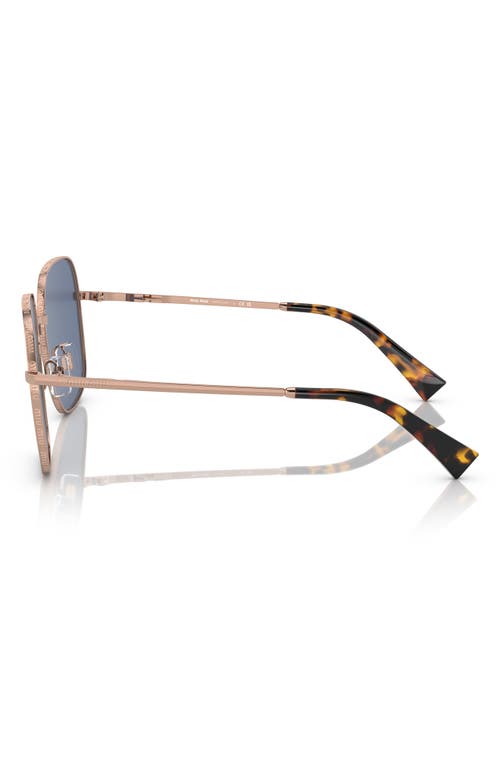 Miu Miu 61mm Polarized Square Sunglasses In Rose Gold