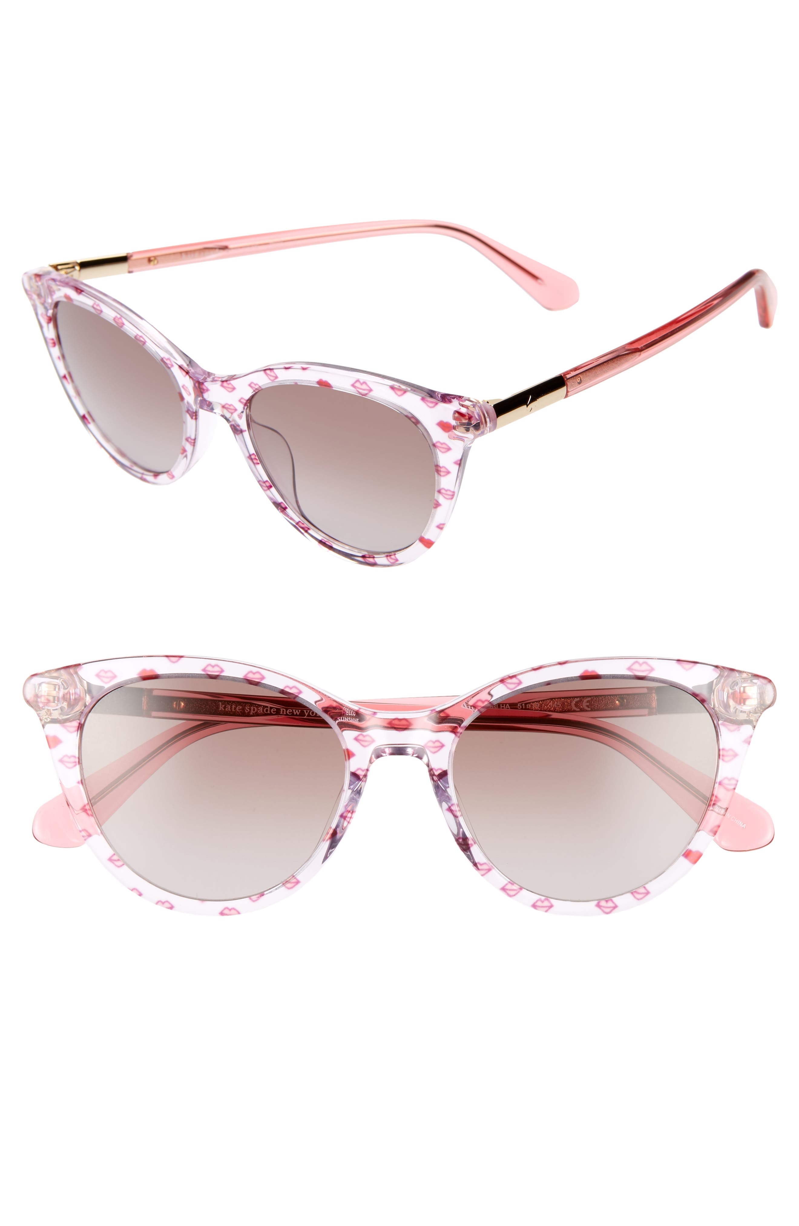 Kate Spade Janalynn 51mm Cat Eye Sunglasses In Graphic Pink