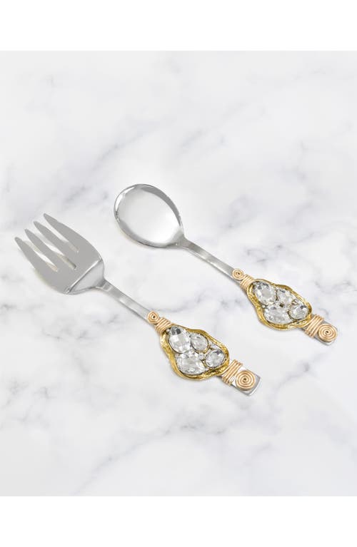 Tiramisu Cumulus Constellation Embellished 2-piece Salad Serving Set In Gold