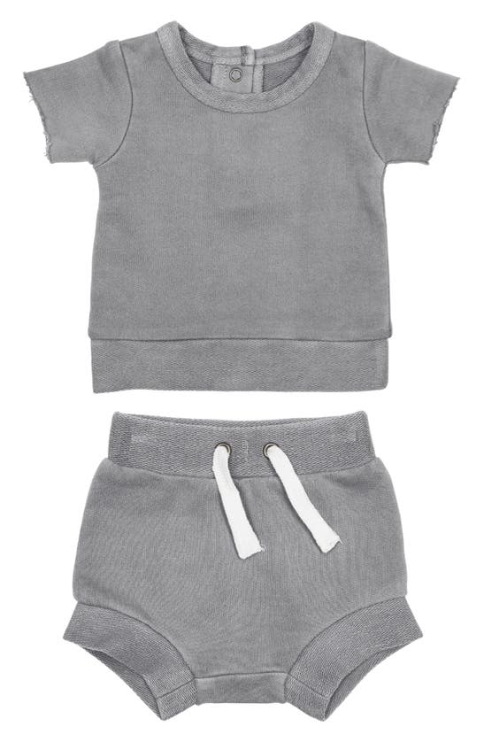 Shop L'ovedbaby Organic Cotton T-shirt & Shorts Set In Mist